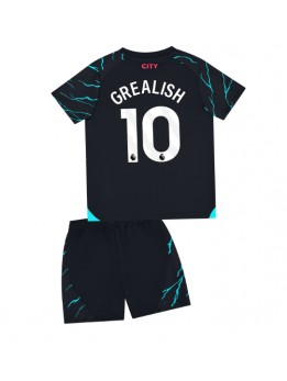 Manchester City Jack Grealish #10 Ausweichtrikot für Kinder 2023-24 Kurzarm (+ Kurze Hosen)